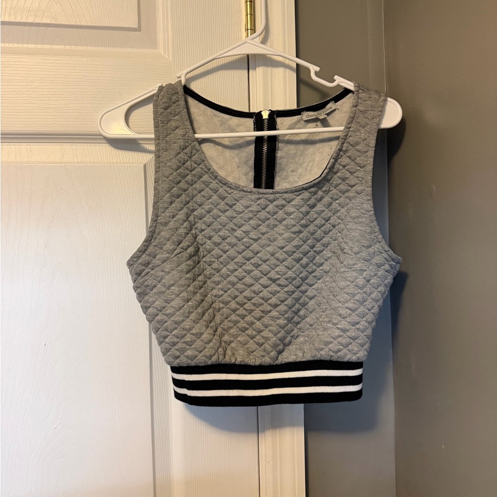 Charlotte Russe Gray Quilted Crop Top